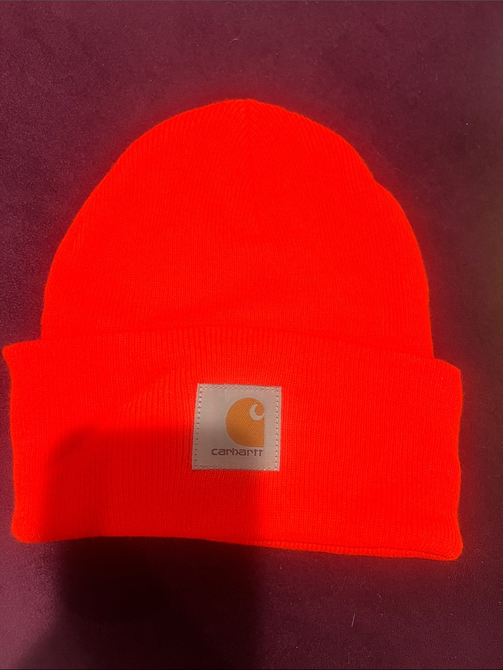 Carhartt Neon Orange Beanie Hat